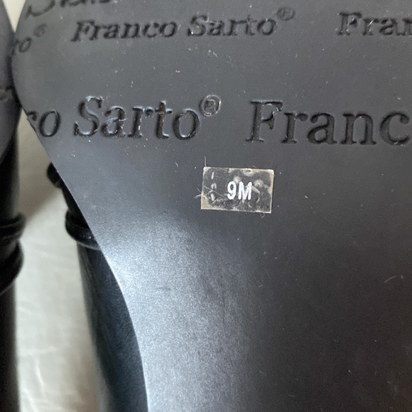 Franco Sarto black genuine leather heels with metal design. Made in Brazil. 9M - Picture 8 of 14